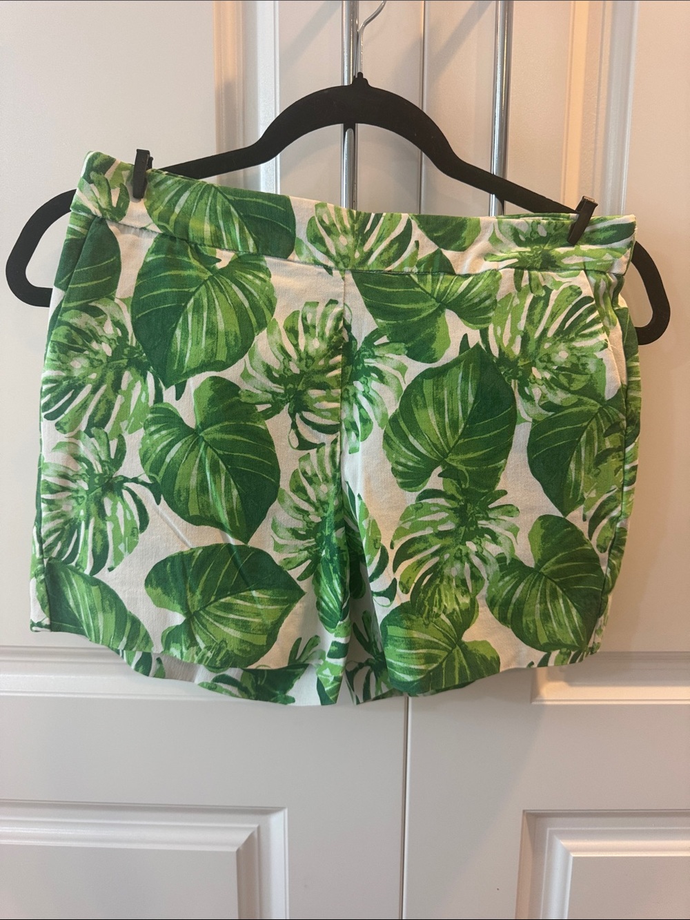 White House Black Market Green Tropical Leaf Print Women’s Shorts